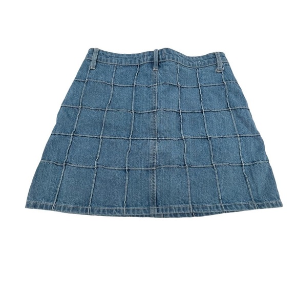 Forever 21 Quilt Pattern Mini Denim Jean Skirt Size 27 Women’s - Picture 3 of 10